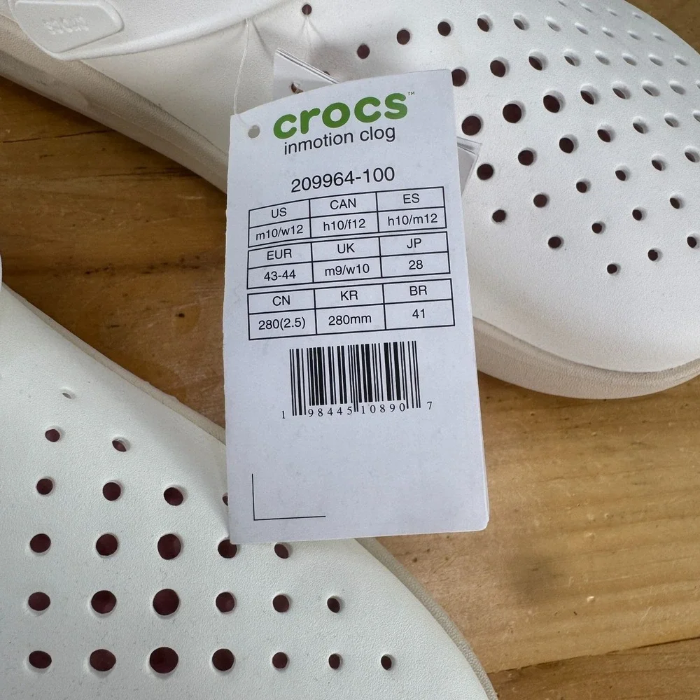 Crocs Inmotion Clog Mens Size 10 Shoes White Pink Beige Slip On Sandal LiteRide